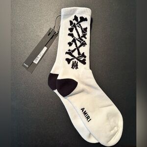 AMIRI STACKED BONES LOGO Socks 43-44 (size 10-11) New